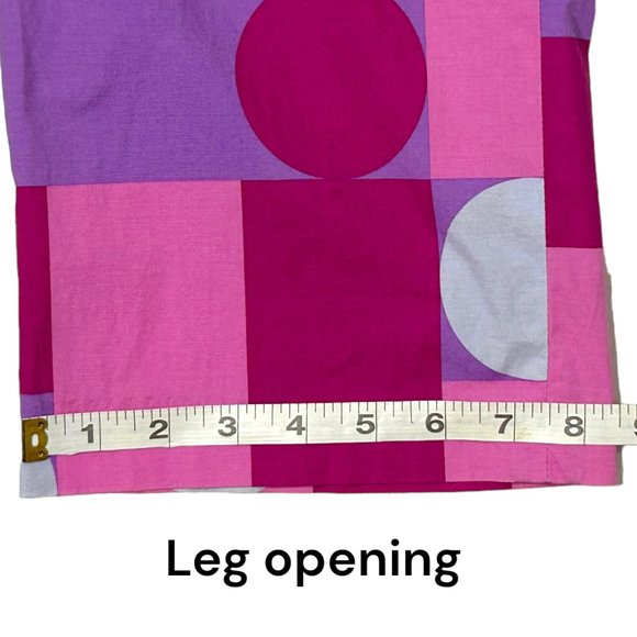 Vintage Esprit Womens 11 / 12‎ Pink Purple Geometric Stretch Flat Front Pants - Picture 7 of 9
